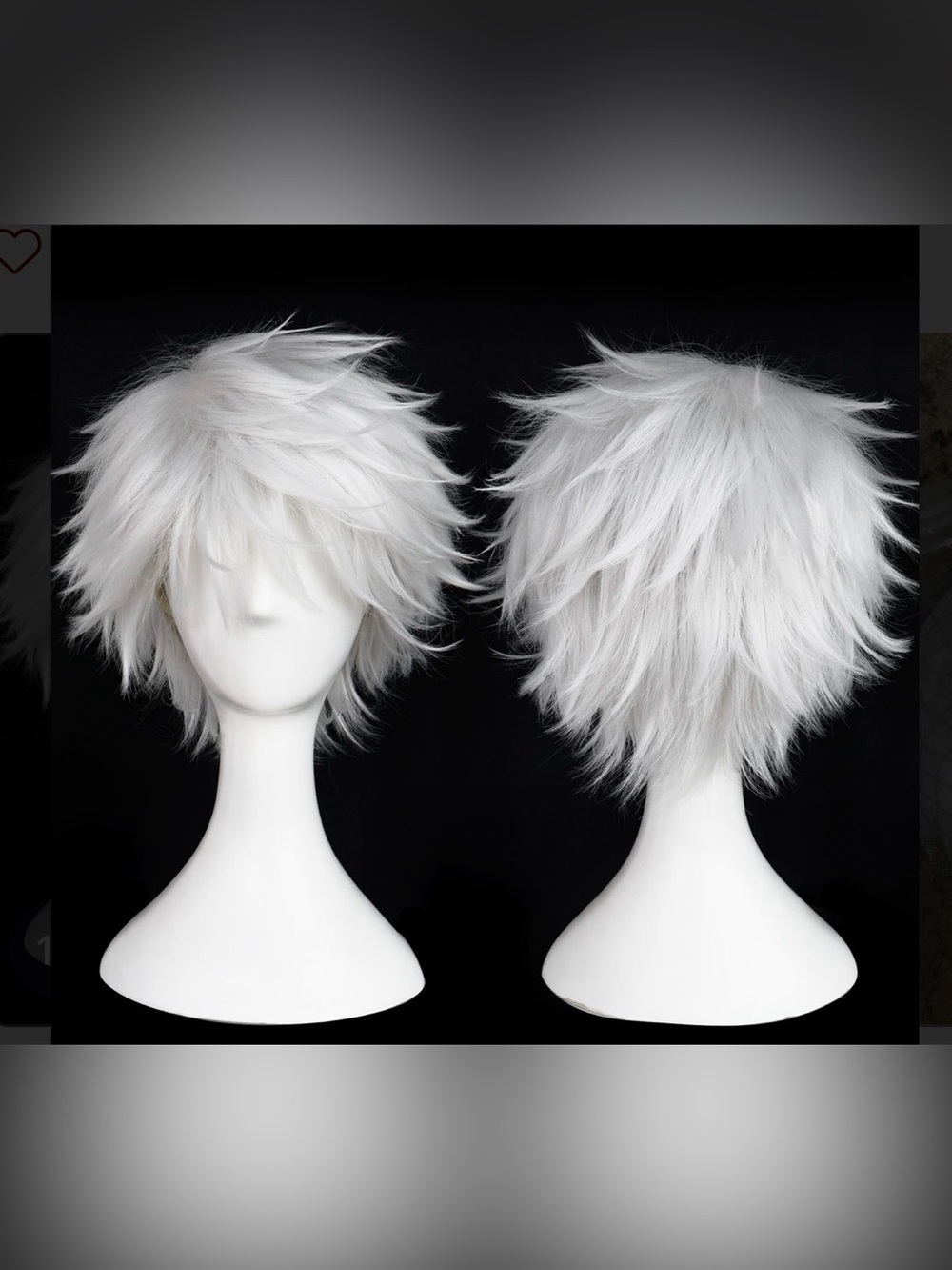 Short White/Silver Wig for Men Cosplay L Anime Wig | Short Snowy NWOT